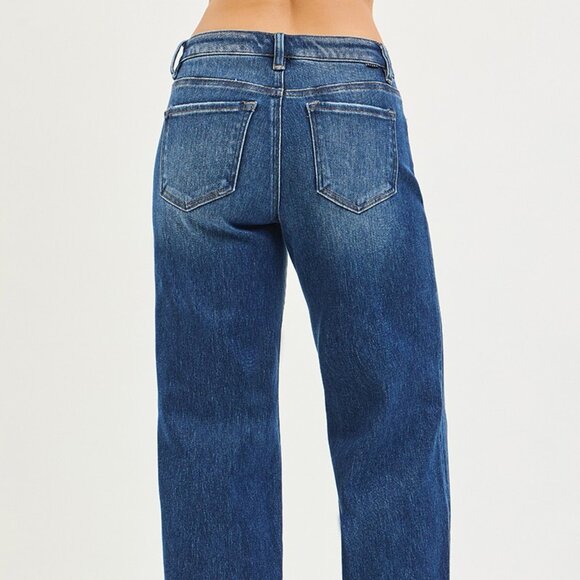 RISEN Mid Rise Wide Straight Jeans With Wide Cuff - Picture 5 of 7